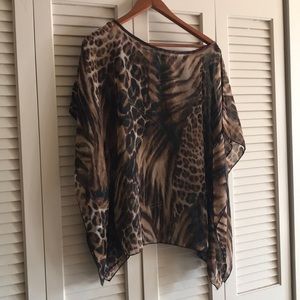 Cheetah see through blouse